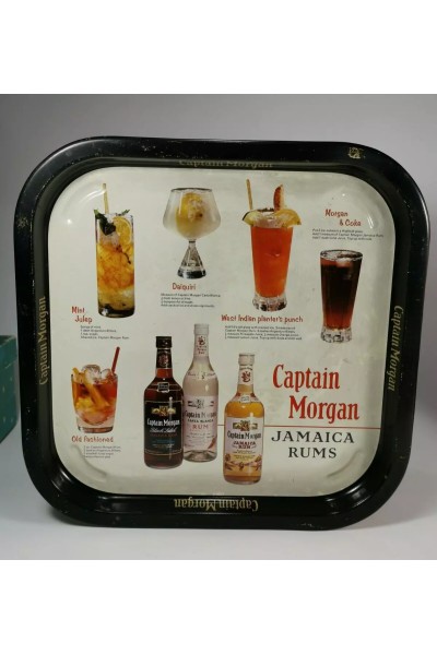 Captain Morgan Jamaica Rums Cocktails Vintage Διαφημιστικός Δίσκος Σερβιρίσματος