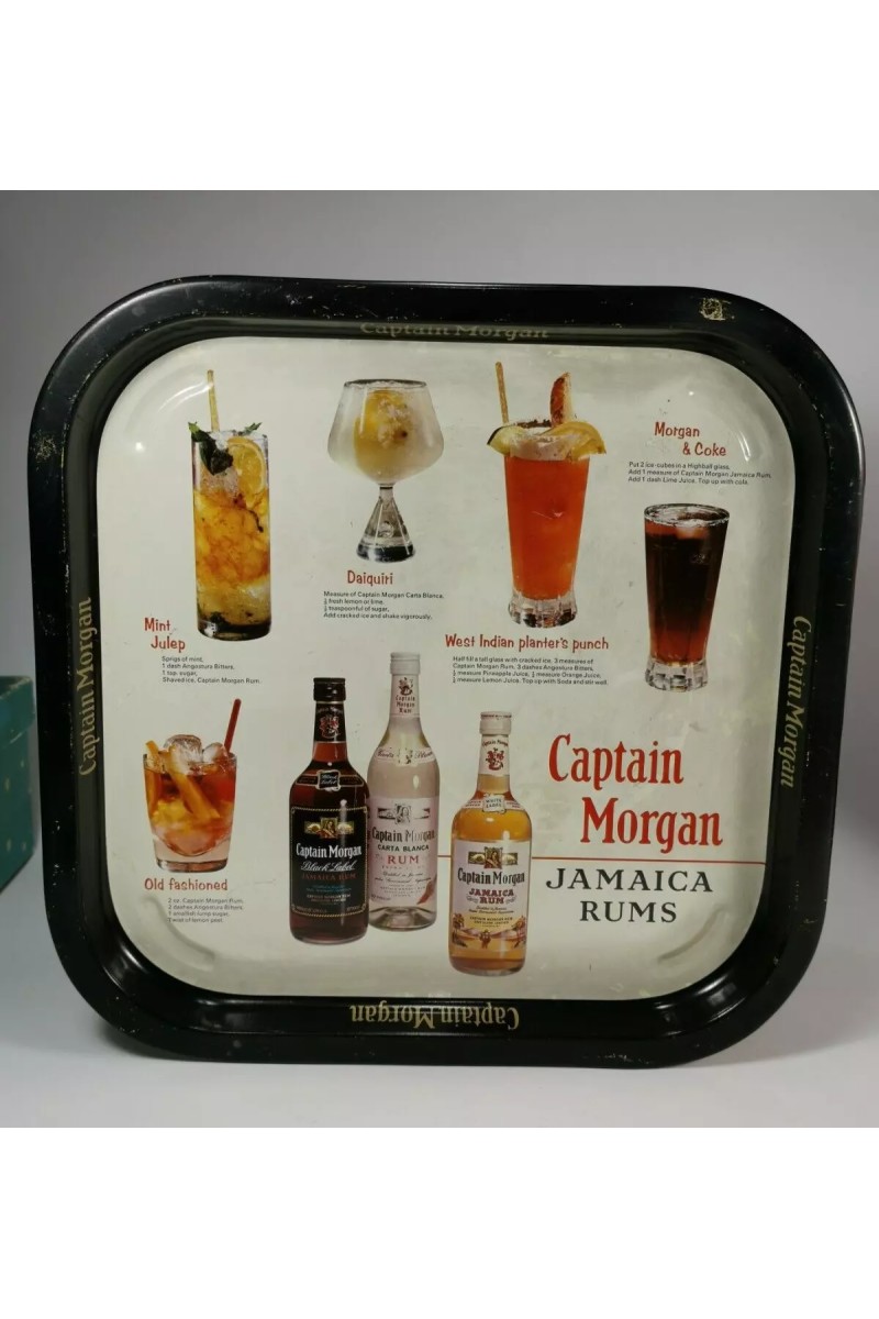Captain Morgan Jamaica Rums Cocktails Vintage Διαφημιστικός Δίσκος Σερβιρίσματος