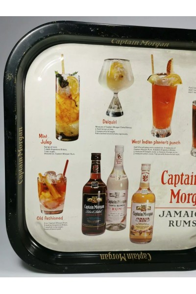 Captain Morgan Jamaica Rums Cocktails Vintage Διαφημιστικός Δίσκος Σερβιρίσματος