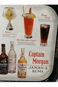 Captain Morgan Jamaica Rums Cocktails Vintage Διαφημιστικός Δίσκος Σερβιρίσματος