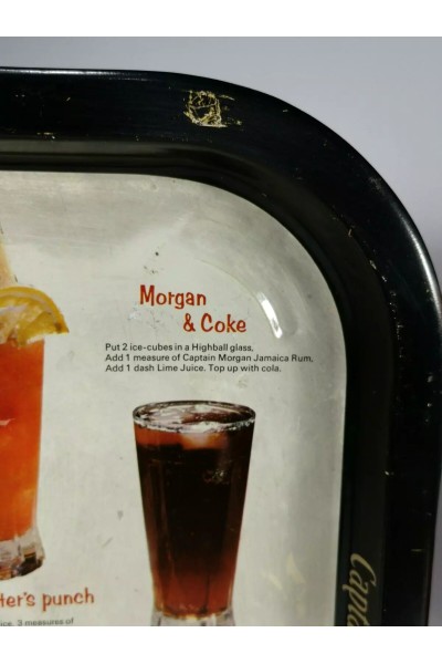 Captain Morgan Jamaica Rums Cocktails Vintage Διαφημιστικός Δίσκος Σερβιρίσματος