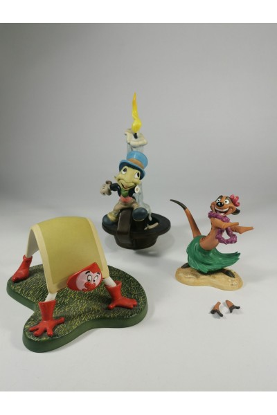 Πορσελάνινες Φιγούρες της Disney με σπασίματα Cricket, Timon, Playing Card Alice της WDCC