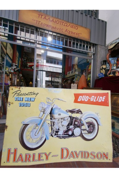 Vintage Τσίγκινη Πινακίδα Harley -Davidson