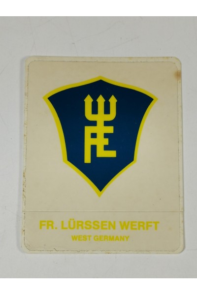 Αυτοκόλλητο των Ναυπηγείων FR. LURSSEN WERFT WEST GERMANY