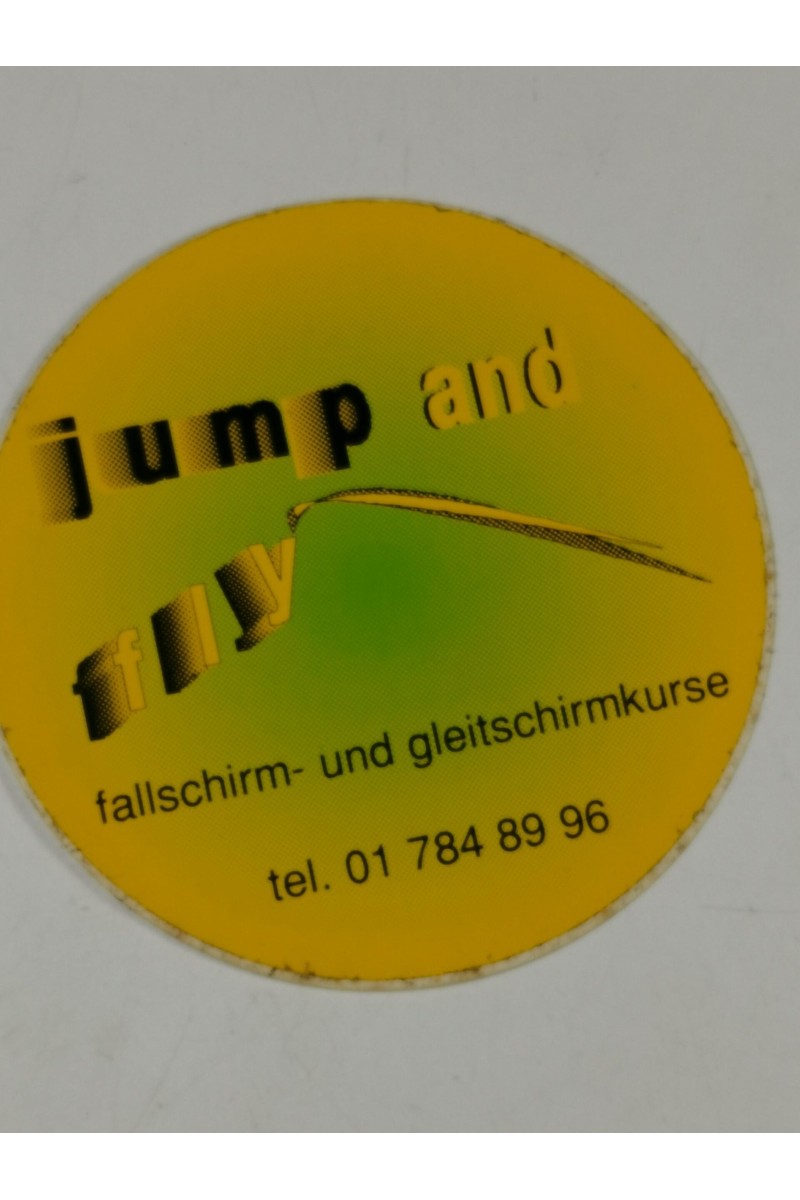 Γερμανικό Αυτοκόλλητο JUMP AND FLY FALLSCHIRM UND GLEITSCHIRMKURSE
