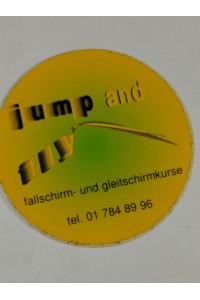 Γερμανικό Αυτοκόλλητο JUMP AND FLY FALLSCHIRM UND GLEITSCHIRMKURSE