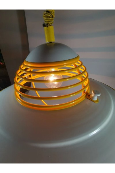 Space Age UFO 80s Κίτρινο Φωτιστικό Οροφής