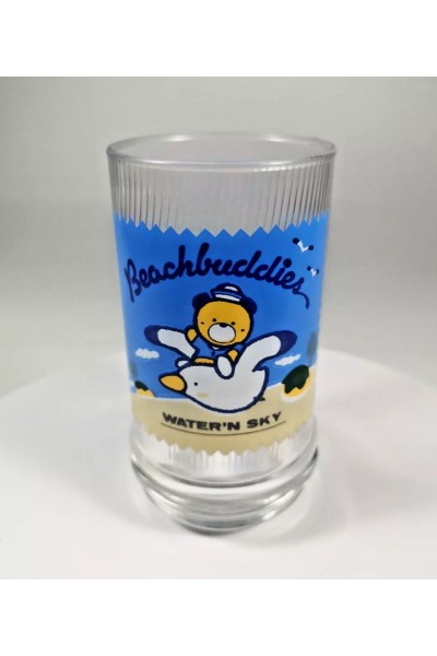 80s Γυάλινο Ποτήρι Beach Buddies Water'n Sky  της Sanrio