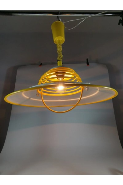 Space Age UFO 80s Κίτρινο Φωτιστικό Οροφής