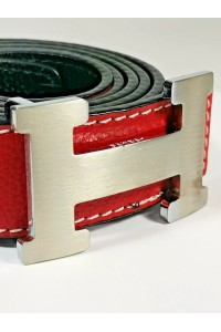 Unisex Κόκκινη Δερμάτινη Ζώνη HERMES
