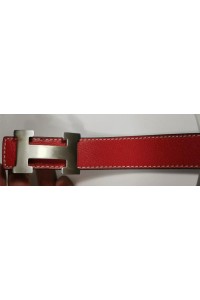Unisex Κόκκινη Δερμάτινη Ζώνη HERMES