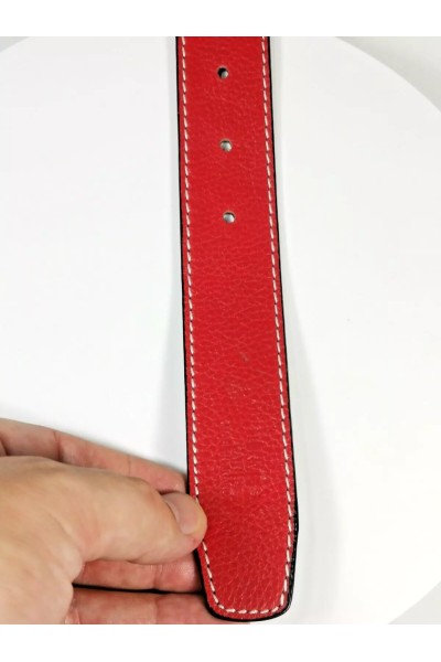 Unisex Κόκκινη Δερμάτινη Ζώνη HERMES