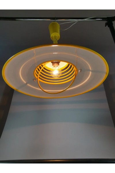 Space Age UFO 80s Κίτρινο Φωτιστικό Οροφής