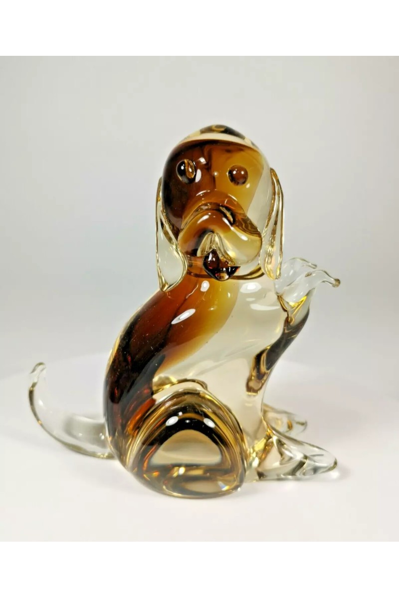 Vintage Γυάλινο Σκυλάκι Μουράνο Πρες Παπιέ Paperweight