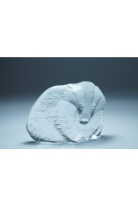 Royal Krona &amp Mats Jonasson Vintage Κρυστάλλινος Ασβός Πρες Παπιέ Paperweight