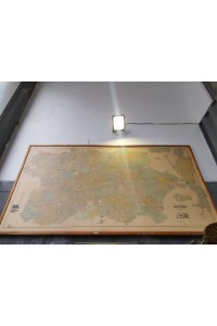 Vintage Μεγάλος Χάρτης με το Λεκανοπέδιο της Αθήνας