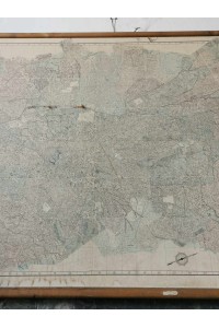 Vintage Μεγάλος Χάρτης με το Λεκανοπέδιο της Αθήνας