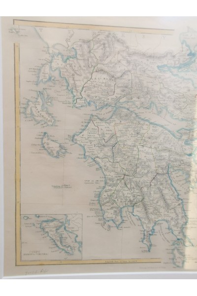 Παλιός χάρτης της Νοτίου Ελλάδος από Βρετανική έκδοση