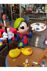 Μεγάλο Άγαλμα Ρητίνης της Disney Mickey Mouse Ζωγράφος με Πίνακα για Φωτογραφία