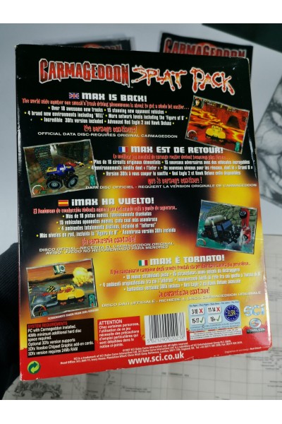 Carmageddon Splat Pack Original PC Big Box Expansion Pack w/Manual-PC CD ROM
