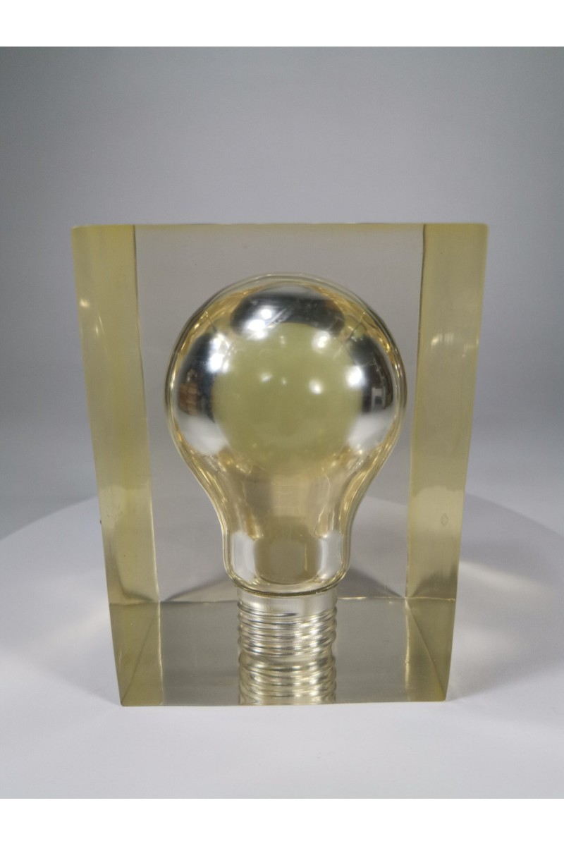 70s Γλυπτό Λάμπα από Πλεξιγκλάς Presse Papier Paperweight του Pierre Giraudon