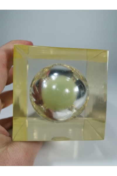 70s Γλυπτό Λάμπα από Πλεξιγκλάς Presse Papier Paperweight του Pierre Giraudon