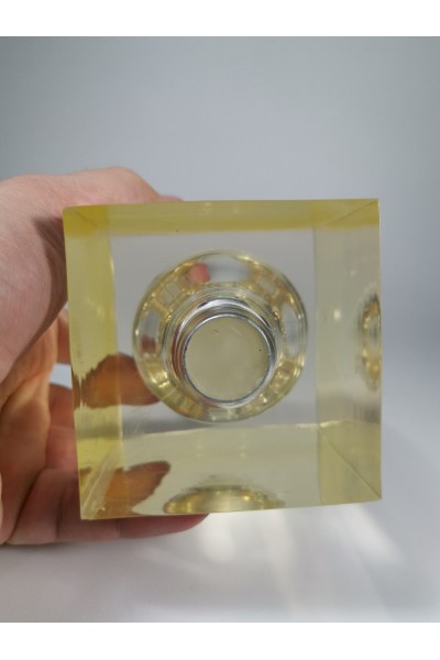 70s Γλυπτό Λάμπα από Πλεξιγκλάς Presse Papier Paperweight του Pierre Giraudon