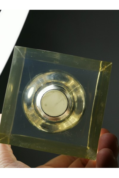 70s Γλυπτό Λάμπα από Πλεξιγκλάς Presse Papier Paperweight του Pierre Giraudon