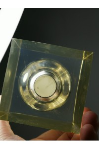 70s Γλυπτό Λάμπα από Πλεξιγκλάς Presse Papier Paperweight του Pierre Giraudon