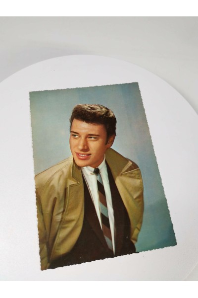 Vintage Καρτ Ποστάλ Johnny Hallyday Philips Records Φωτογραφία Winkler Σπάνια Έκδοση