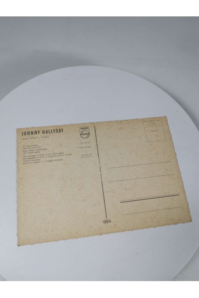 Vintage Καρτ Ποστάλ Johnny Hallyday Philips Records Φωτογραφία Winkler Σπάνια Έκδοση