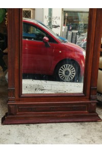 Αντίκα Καθρέφτης Τοίχου/Δαπέδου από Μαόνι Χειροποίητος, Ξύλινος, Αρχές 20ού αιώνα