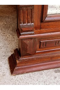 Αντίκα Καθρέφτης Τοίχου/Δαπέδου από Μαόνι Χειροποίητος, Ξύλινος, Αρχές 20ού αιώνα