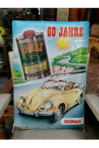 SONAX 60 Jahre Collectible Metal Sign with VW Beetle