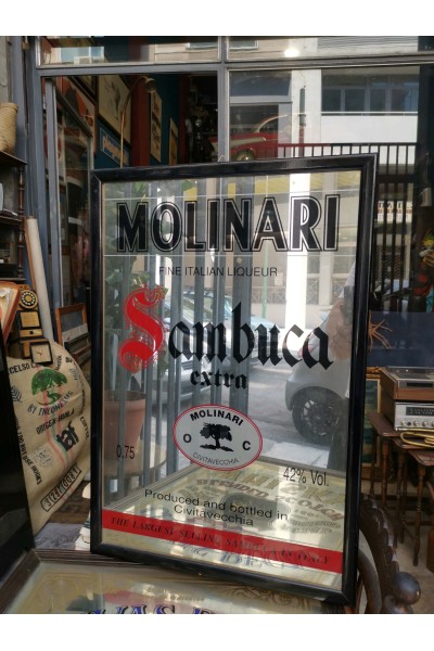 Vintage Advertising Mirror of the Molinari Sambuca Drink