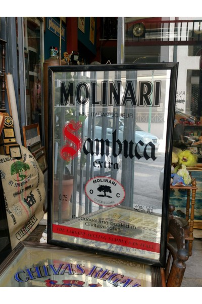 Vintage Advertising Mirror of the Molinari Sambuca Drink