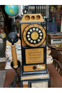 Vintage Decorative Wall Telephone with Clock