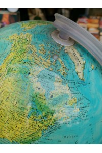 Retro Illuminated Floor Globe with Metal Tripod