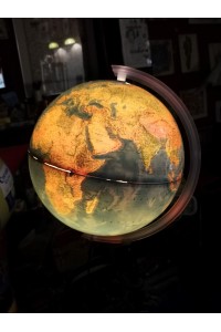 Retro Illuminated Floor Globe with Metal Tripod