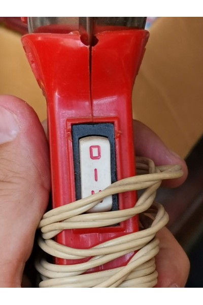 Vintage Ρετρό Κόκκινο Πιστολάκι Μαλλιών CRES με Βάση