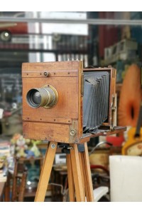 Φωτογραφική Ξύλινη Κάμερα Αντίκα Αρχών 20ού Αιώνα με Τρίποδο