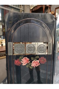 Vintage Art Deco Metal Screen with Flowers Bouquets and Metal Details