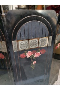 Vintage Art Deco Metal Screen with Flowers Bouquets and Metal Details