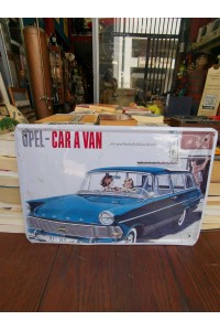 Ρετρό Μεταλλική Πινακίδα Opel Caravan με Διαφήμιση Δεκαετίας '60
