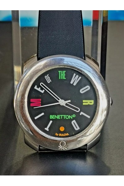 90s Unisex Ρολόι Χεριού Benetton Time of the World by Bulova