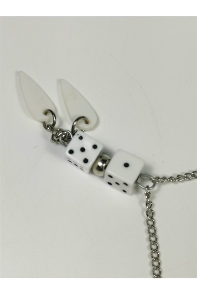 Vintage Dice Kompoloi Rosary 18 White Plastic Dice 80s
