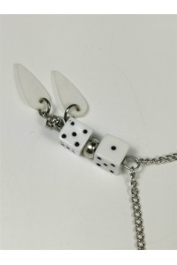 Vintage Dice Kompoloi Rosary 18 White Plastic Dice 80s