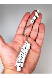 Vintage Dice Kompoloi Rosary 18 White Plastic Dice 80s