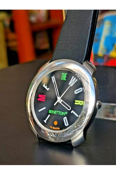 90s Unisex Ρολόι Χεριού Benetton Time of the World by Bulova