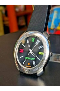 90s Unisex Ρολόι Χεριού Benetton Time of the World by Bulova